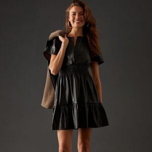 Anthropologie Somerset Faux Leather Dress